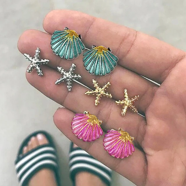 

Stud Earrings Set Statement Earrings Set for Women Turtle Geometric Earring Pins Party Jewelry Gift