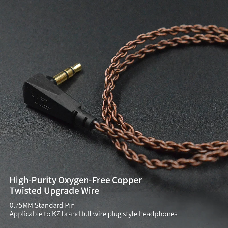 

KZ ZS10 Original Cable High-Purity Oxygen-Free Copper Twisted Upgrade Cable KZ 2pin Cable For KZ AS10 ZS10 ZST ZSN C10 V80