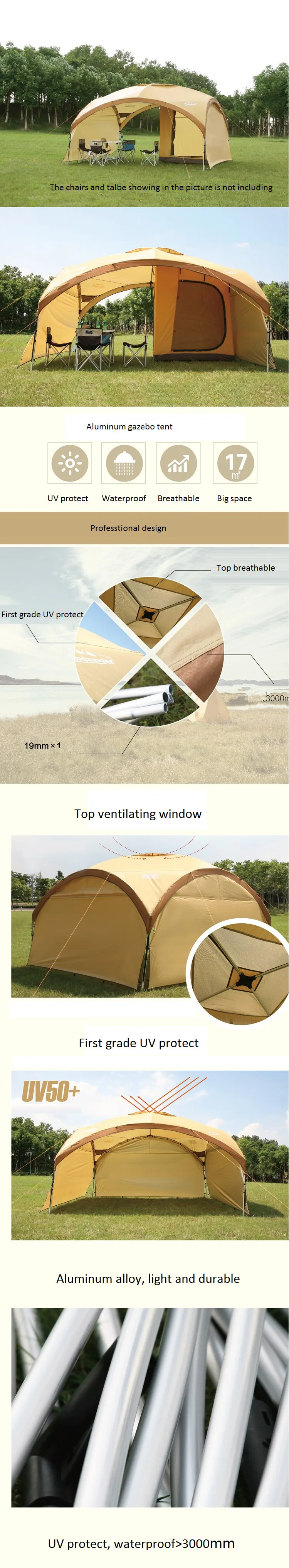 Tente de camping extérieure super grande, tente à baldaquin, auvent, tentes  publicitaires, abri solaire, tente de plage, gazebo ultra-large et anti-UB  - AliExpress
