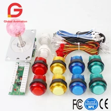 Arcade Video Game DIY Kit USB Encoder+Red LED Joystick +5V LED Lights Illuminated Push Buttons Switch For Mame Raspberry Pi Part arcade diy kits parts mame usb encoder 2 x led 4 8 way joystick 16x led illuminated push button for raspberry pi retropie 3b