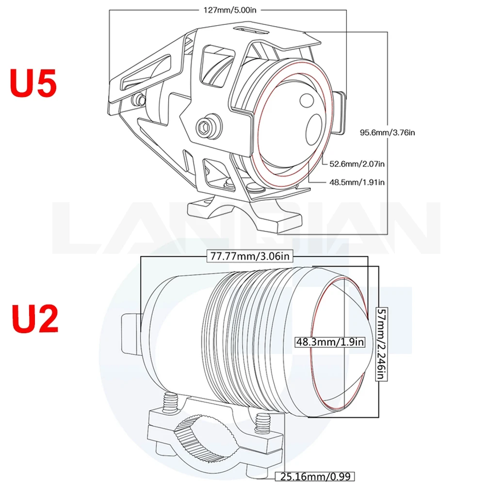 Универсальный 2 шт. мотоциклетный светодиодный светильник U5 U2, противотуманный светильник, противотуманный Точечный светильник, лампа для вождения мотоцикла, точечный светильник, вспомогательный мото светильник s
