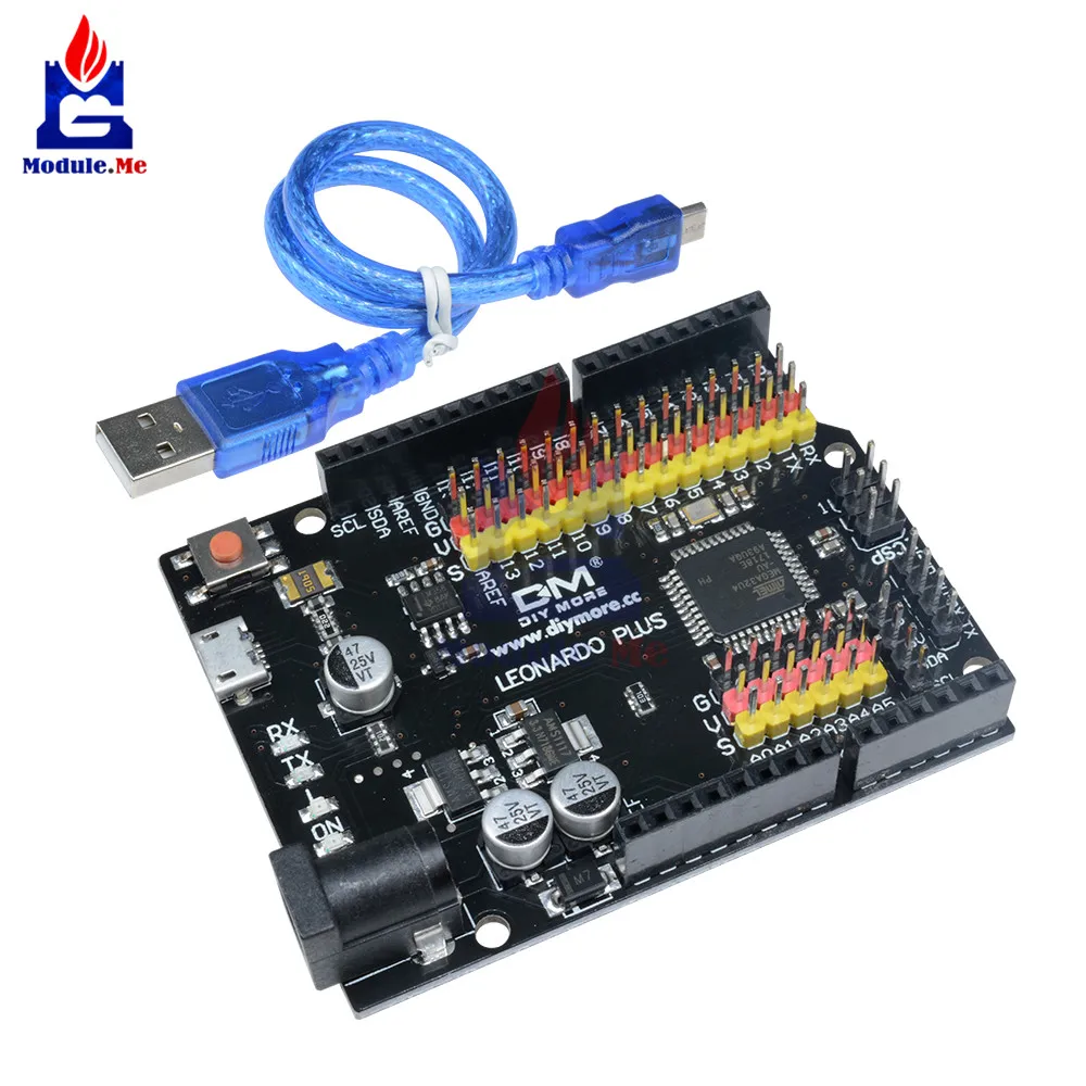 

Leonardo R3 Plus Mcrocontroller Development Board I/O Shield Module ATmega32U4 Pro Micro 5V SPI IIC For Arduino Micro USB Cable