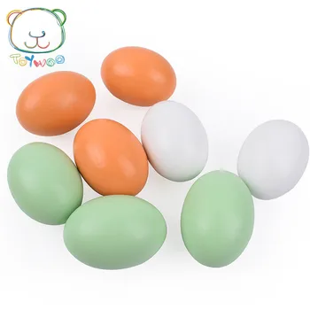 

[Toy Woo] Wooden Toys for Children Simulation Egg Group Doodle Easter Egg Model Wooden Baby Toys Children Play Educational Toy