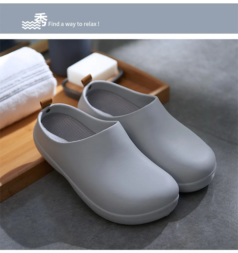 New Men's Chef Shoes Breathable Non-Slip Kitchen Working Shoes Summer Hospital Doctor Nurse Shoes Medical Shoes Casual Footwear - Цвет: gray