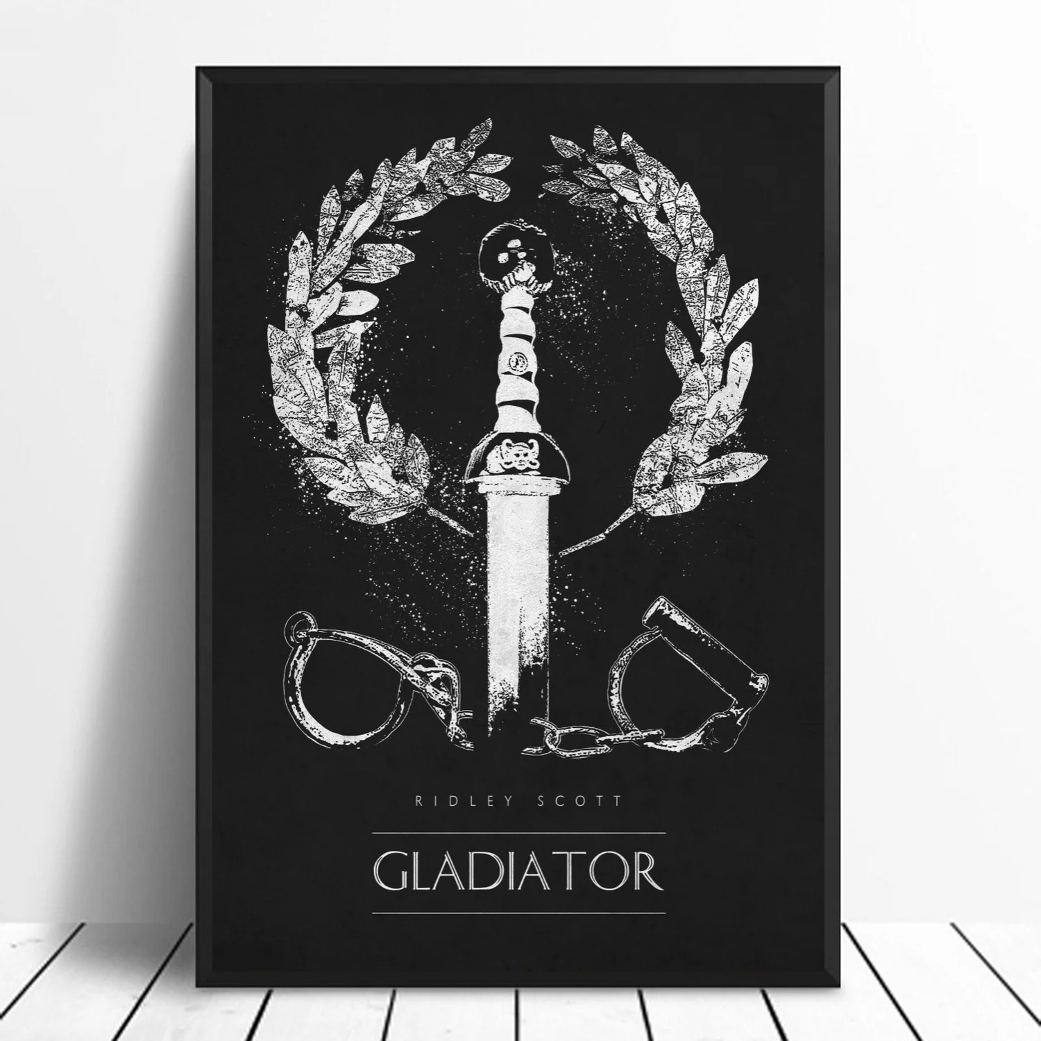 

Gladiator Classic Movie Poster Black & White Print Silk Fabric Home Decor Poster