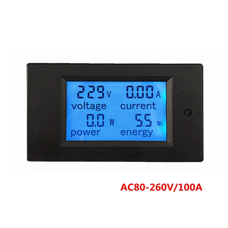 AC 80 260V/100A Цифровой вольтметр Амперметр Ток Напряжение Мощность ватт счетчик