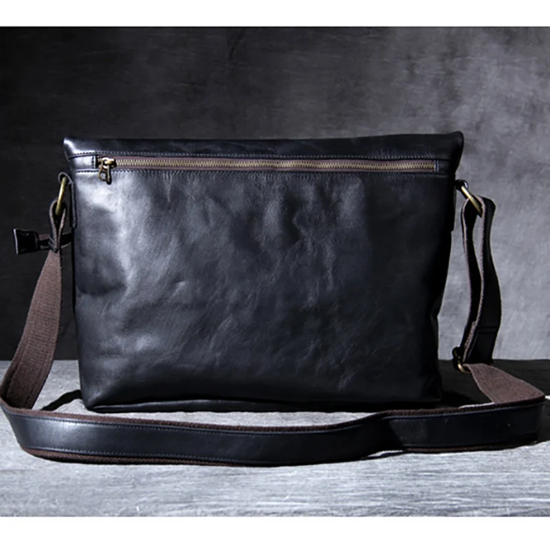 AETOO Personality Head cowhide single shoulder crossbody bag male new casual leather computer charter car bag