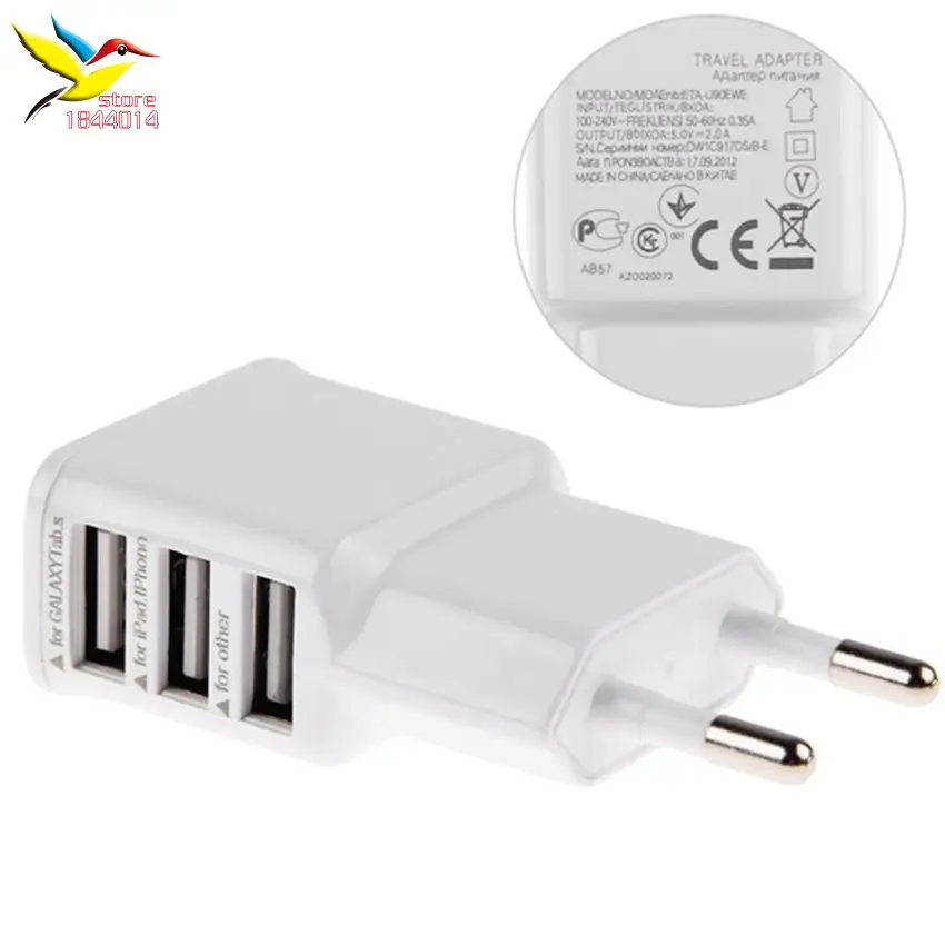 Plug da ue para Iphone Carregador de Parede 4s para Samsung Multi Dispositivo Charger 5 6 5s 7 Galaxy s5 Power Adapter Viagem 500 Pçs - Lote 5v 2a Usb 9 Telefonia e Comunicação