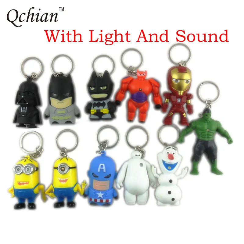 

Key Chains Darth Vader keychain Holder The Avengers Alliance Hulk Iron Man Big Hero 6 Batman Olaf Led Keyrings