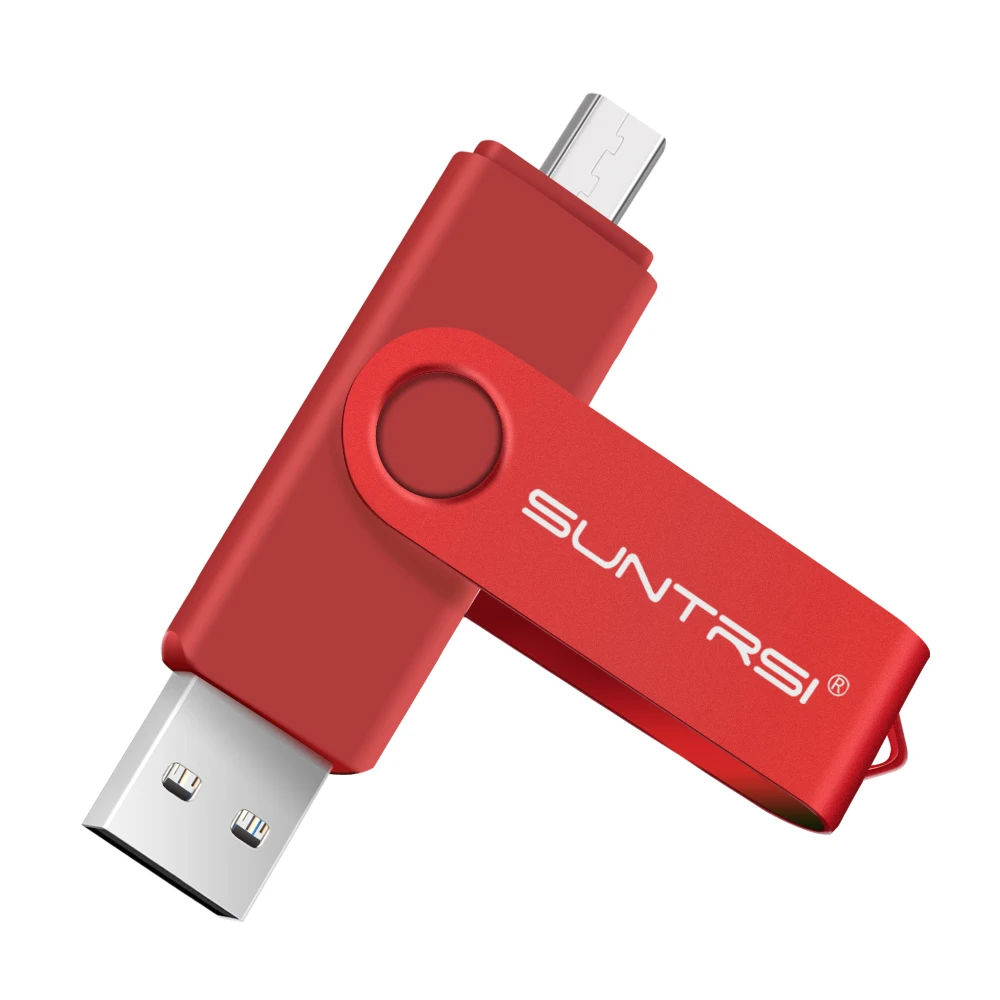 Suntrsi USB флеш-накопитель 64 ГБ высокоскоростной OTG Флешка USB флешка OTG реальная емкость Флешка 4 ГБ 8 ГБ 16 ГБ 32 ГБ - Цвет: red