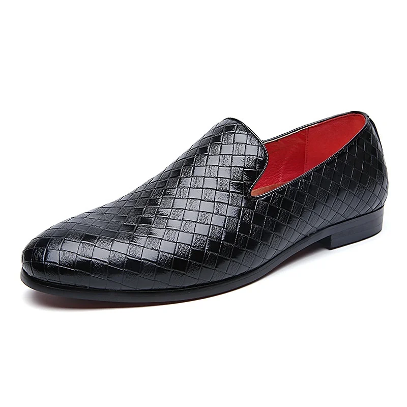 

2019 Men Shoes Braid Leather Slip-on Flats Casual Driving Oxfords Shoes Men Moccasins