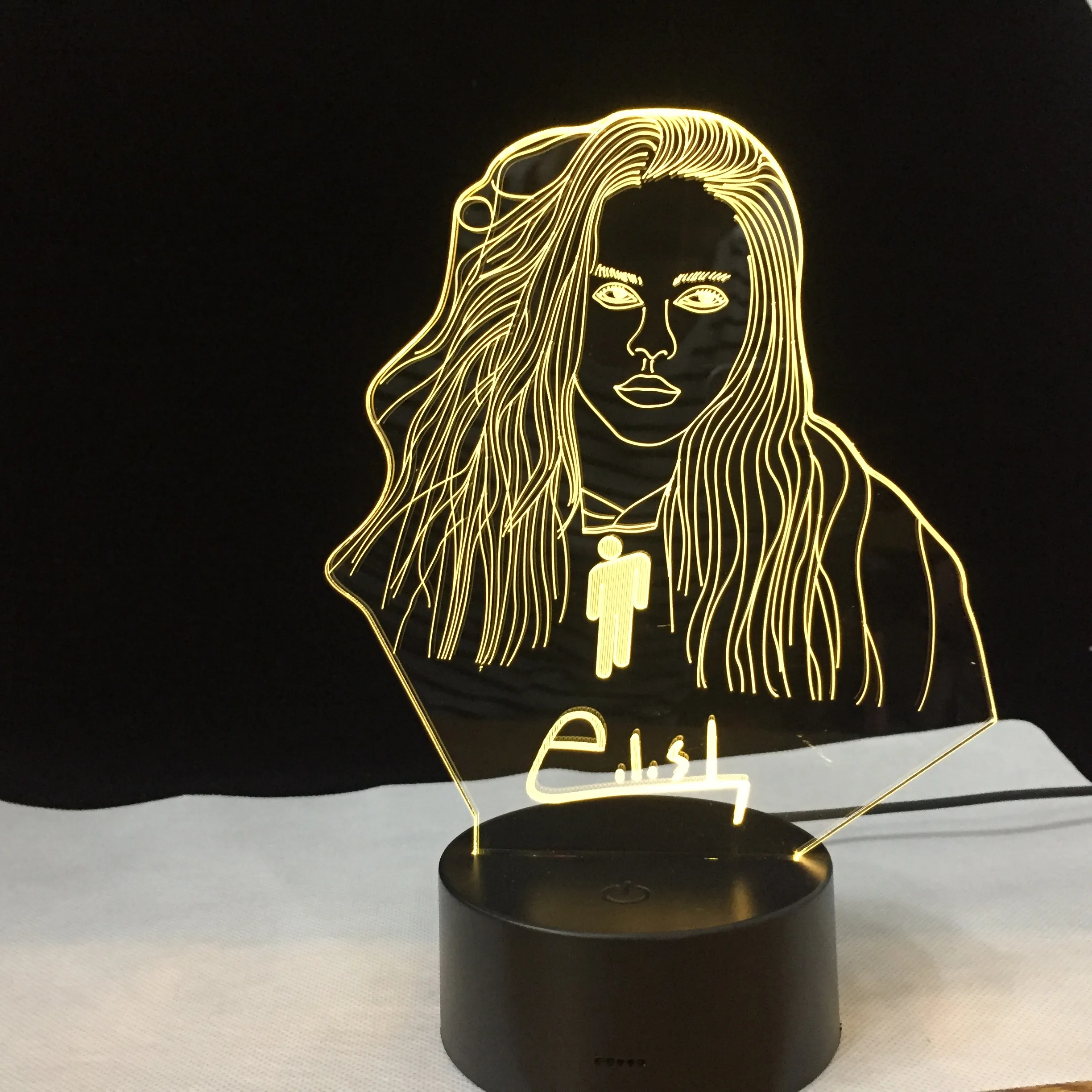 Billie Eilish знаменитый Звездный дистанционный 3D светодиодный Ночной светильник, офисный Декор для комнаты, настольная лампа, подарок для фанатов, Ночной светильник, Прямая поставка