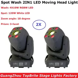 Профессиональная движущаяся головка 120 Вт светодиодный прожектор + 4X10 Вт RGBW 4в1 светодиодный светильник для мытья подвижной головки для DJ