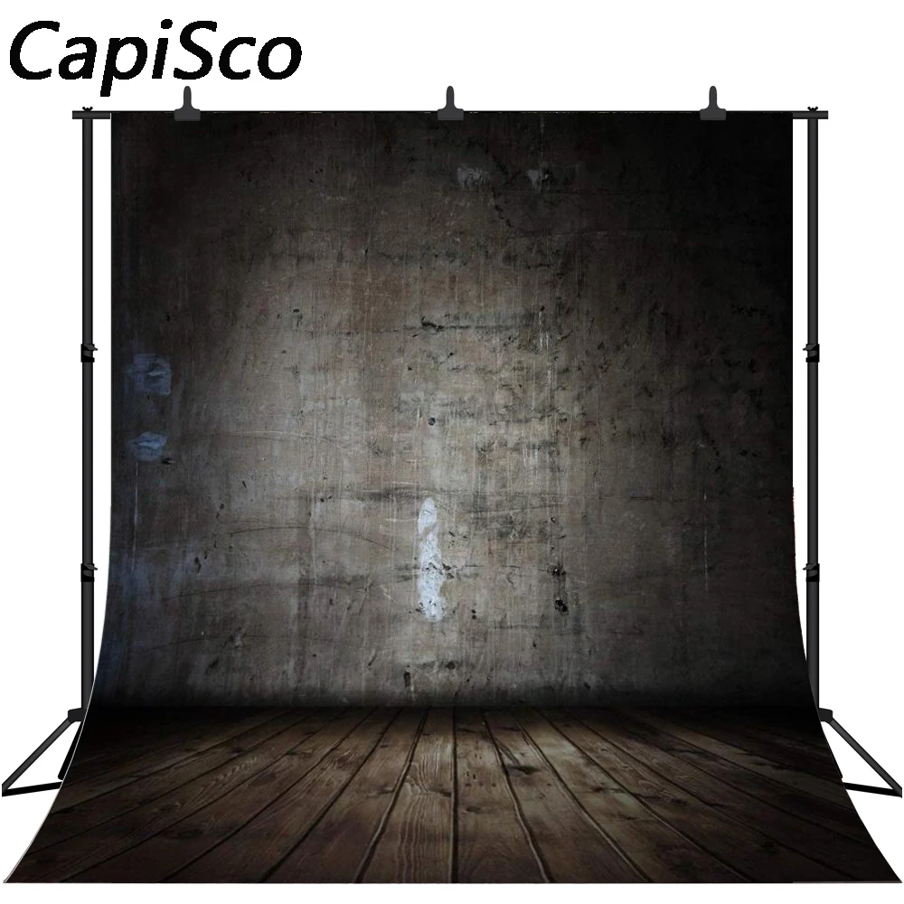 Capisco Серый бетон царапин стены пол фотография фон с деревянным полом для детей baby