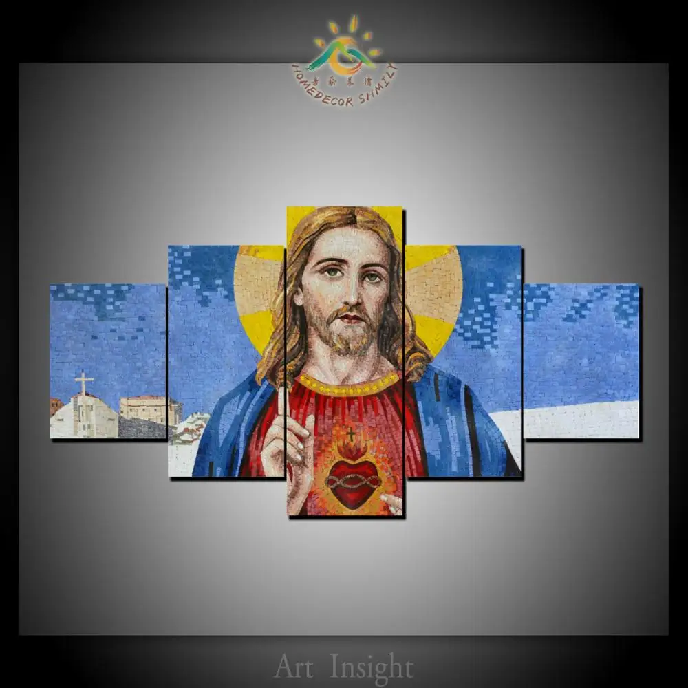 5 Pieces sacred heart of jesus Modern Wall Art Pictures HD Printed