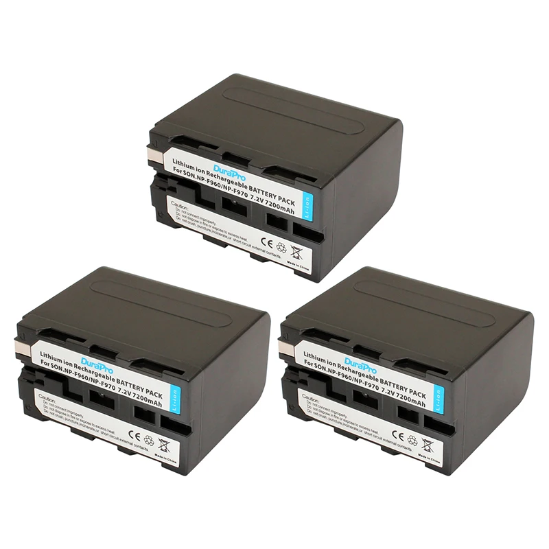 

3pcs NP-F960 NP-F970 NP F960 NP F970 Rechargeable Battery For Sony F975 F970 F960 F950MC1500C 190P 198P F950 MC1000C TR516 TR555