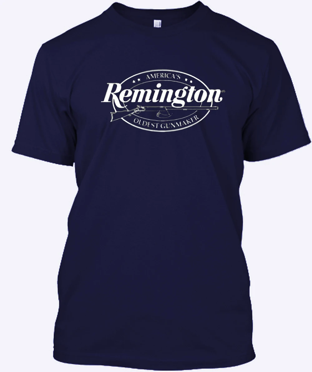 Высокое качество короткий вырез лодочкой Remington футболка огнестрельное оружие графика Черная Футболка размер S до 3Xl летняя футболка MBRIZHVU
