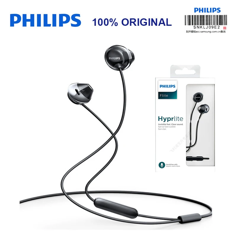 Оригинальные Проводные Наушники Philips SHE4205 с наушниками-вкладышами, спортивные наушники с микрофоном для Galaxy S9 S9 Plus, официальная проверка