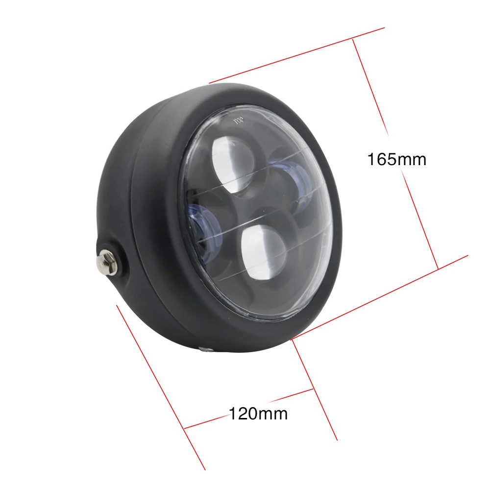 Universal Motorcycle Headlight 6.5 Inch LED Round Head Lamp Bulb for Harley Sportster Cafe Racer Bobber Cruisers Choppers (20)