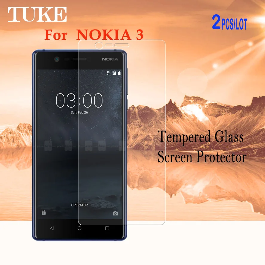 

2pcs Screen Protector For Nokia 3 HD Tempered Glass Nokia3 Front Film For Nokia 3 TA-1020 TA-1032