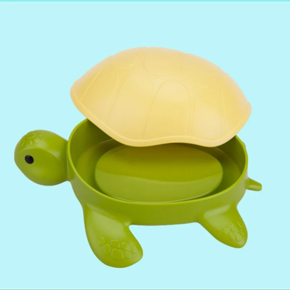 

Cartoon Turtle with Lid Drain Plastic Soap Box