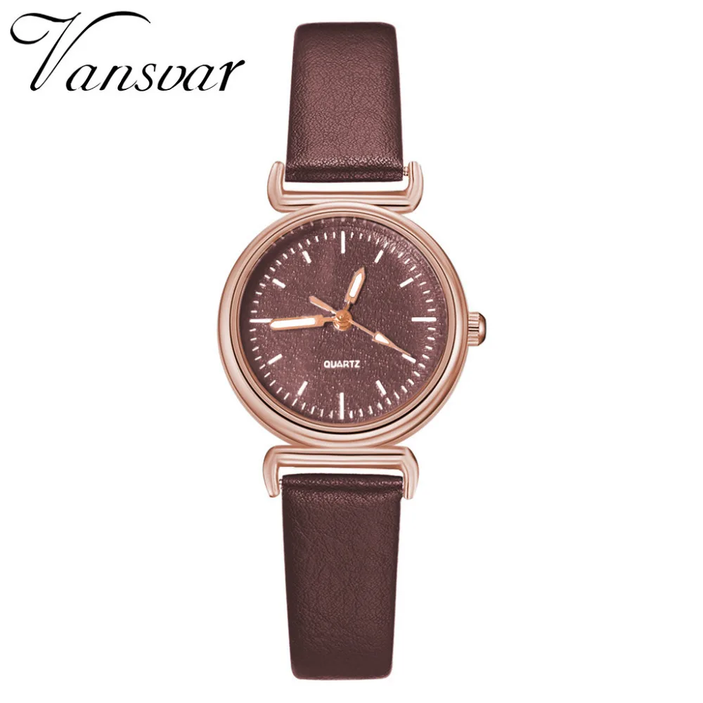

Vansvar Ladies Watches Fashion Casual Quartz Leather Band Frosted Dial Analog Wrist Watch Simple watch for women reloj mujer A20