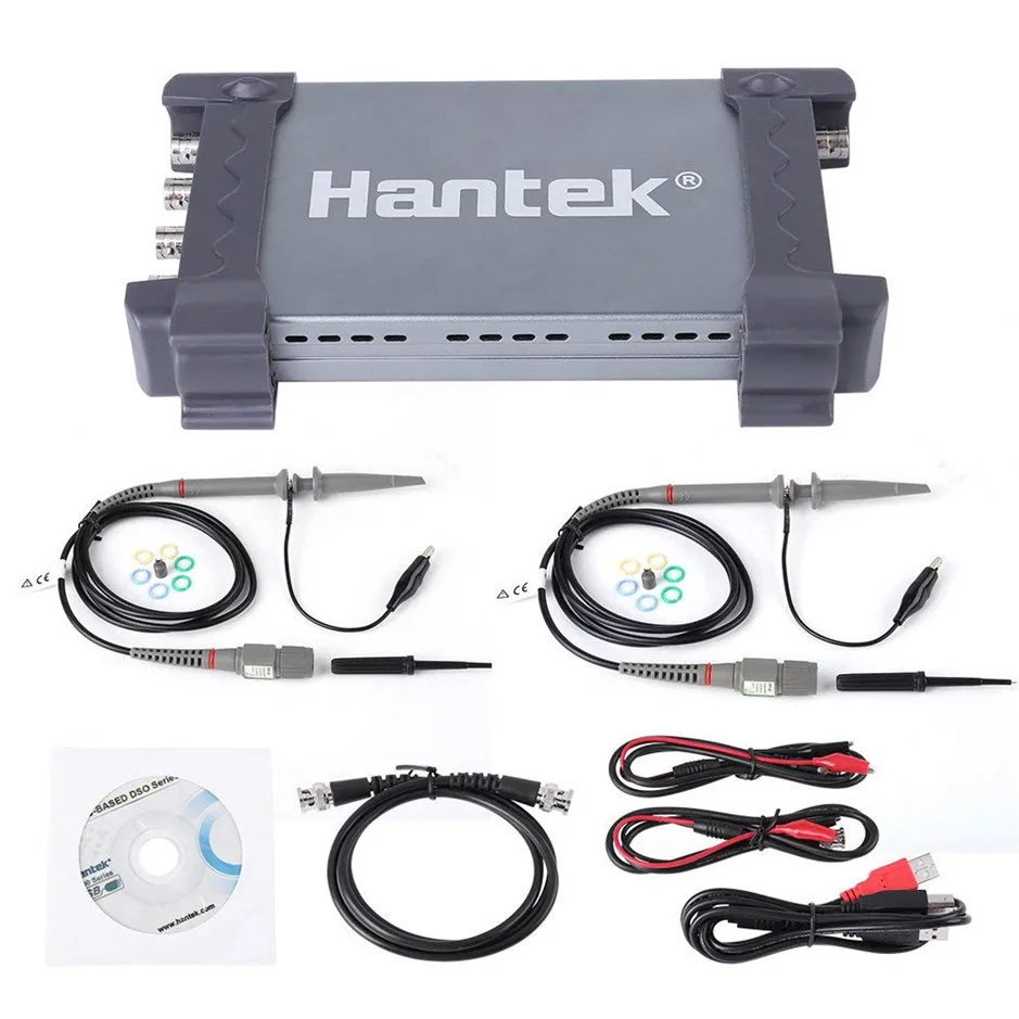 Hantek 6074BD USB осциллограф 4 канала 70 МГц Osiclloscope цифровой ПК портативный + генератор