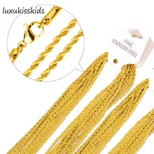 

18K Gold Filled Stainless Steel Necklace Chain for Men and Women Stainless Steel Gold Chain Necklace High Quality