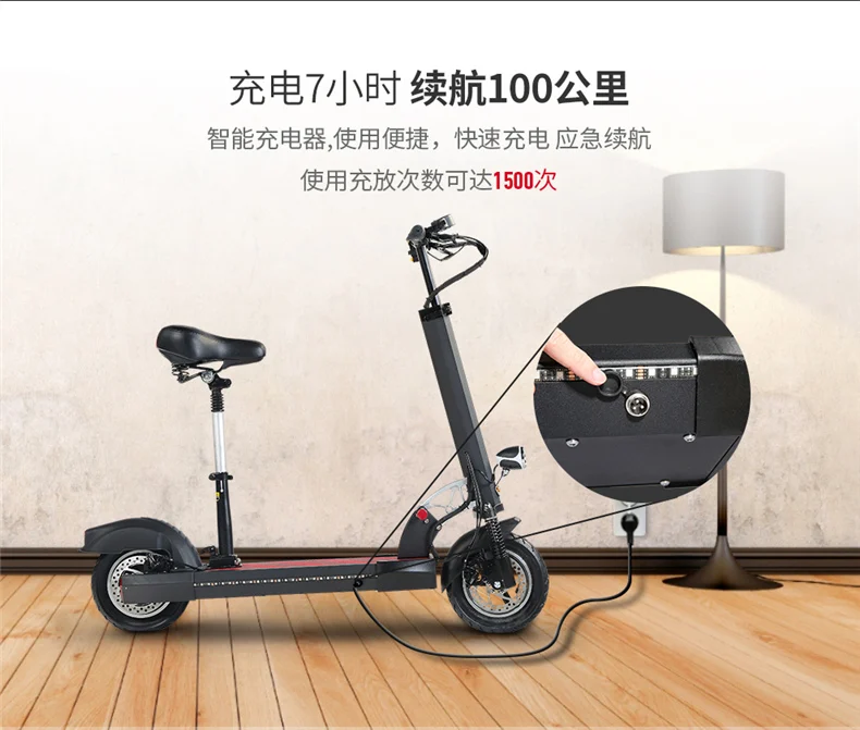 Best 400W Strong Power Electric Scooter for Adults, 10" Wheel Inflatable Tyre, Mini Folding Electric Bike, Electric Bicycle Ebike 8