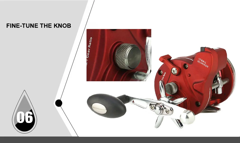 Carretel de Pesca com Contador de Alta-a Força do Corpo Roda de Tambor Caminhada Peixe Full Metal Vermelho Direita 12bb Mão Esquerda Fundição Isca Fundido 15 High Quality Esporte e Lazer