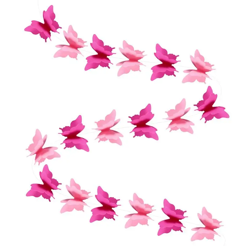

9.8ft Paper Garland Butterfly Banner 3D Butterfly Bunting Garland for Wedding Birthday Party Baby Shower