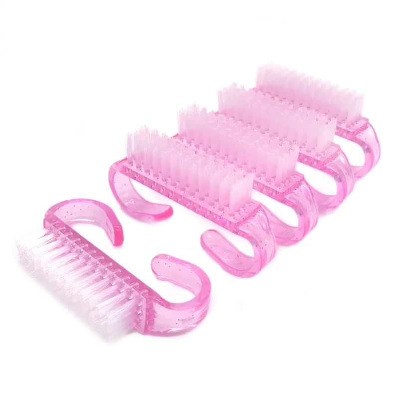 50Pcs/lot Pink Nail Dust Brush Nail Art Cleaning Soft Remove Dust Makeup Brushes Nail Care Accessories Plastic Manicure Pedicure
