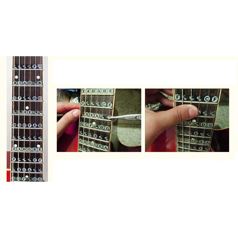 Акустическая электрическая гитара Fretboard Note музыкальная наклейка для продажи на