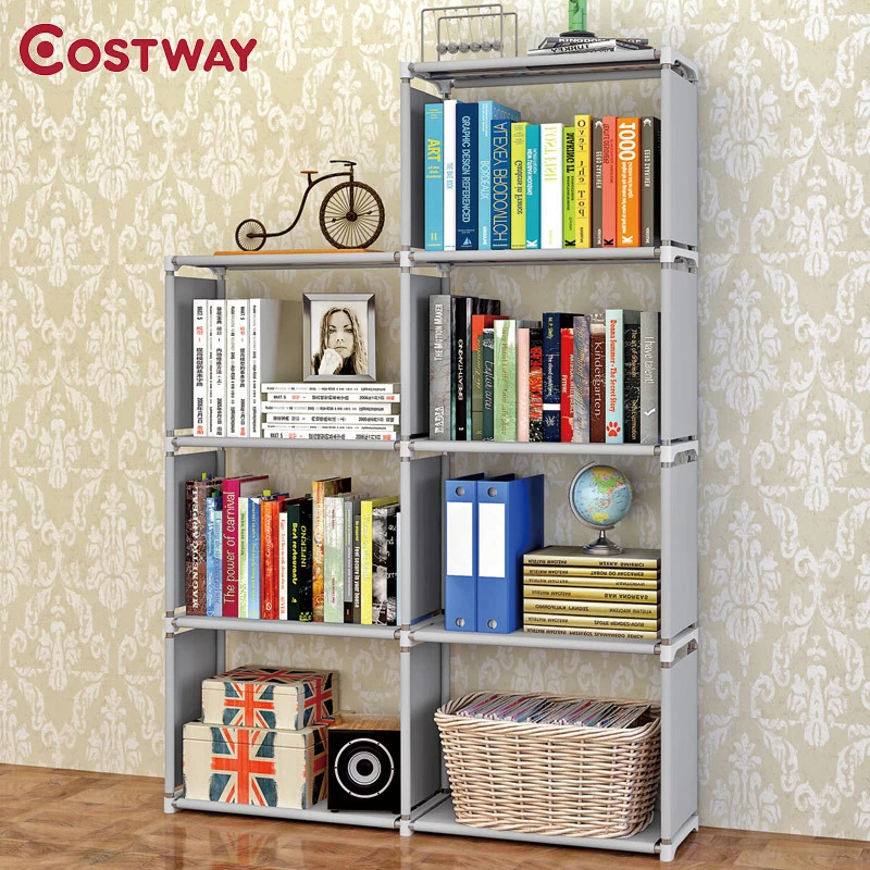 

COSTWAY Fashion Simple Non-woven Bookshelves Four-layer Dormitory Bedroom Storage Shelves Bookcase Boekenkast Librero W0284