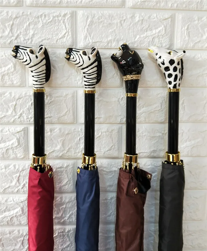 Полуавтоматический креативный зонтик с длинными ручками в виде животных, зонтик от дождя для женщин и мужчин, элегантный мужской солнцезащитный Зонт Z567