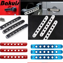 Preto Inserções Maçaneta da porta Alça De Alumínio Tampa Traseira Frente aparar 2007-2016 para Jeep Wrangler JK & Ilimitado acessórios