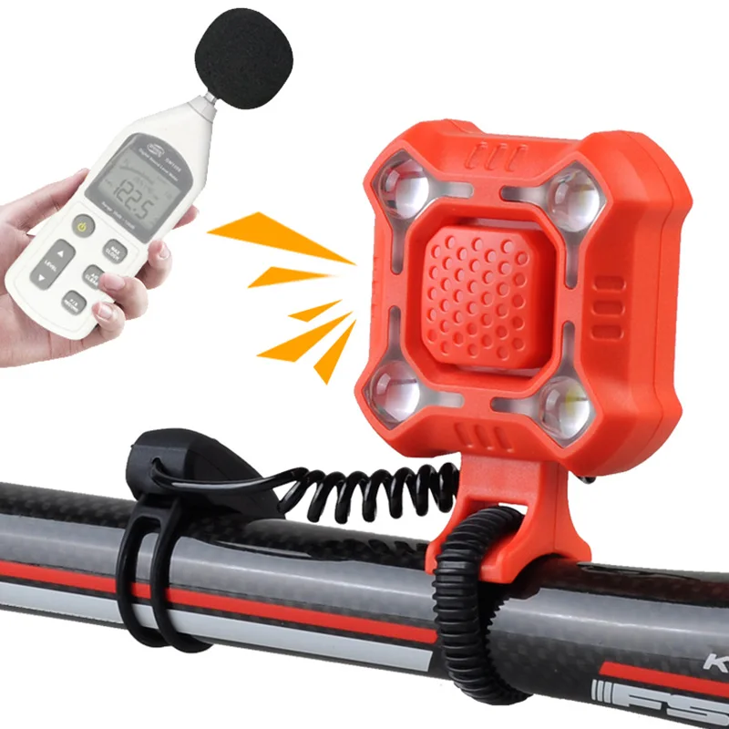 2 in 1 Bicycle Bell Bike Light USB Charging 120db MTB Road Bike Front Handlebar Electronic Horn Waterproof Cycling Lamp PA0117 (8)