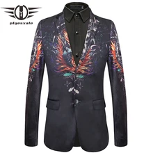 Plyesxale Горячие блейзеры для Для Мужчин Новая Осень Высокое качество Для мужчин s Slim Fit блейзер с принтом тигра Блейзер Hombre Повседневное пиджак q443