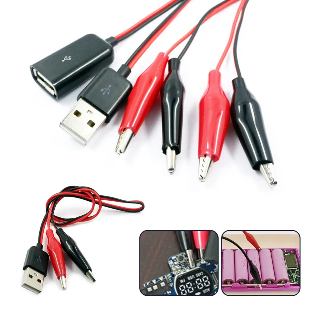 USB тестер типа Аллигатор с разъемом папа или мама на измеритель напряжения