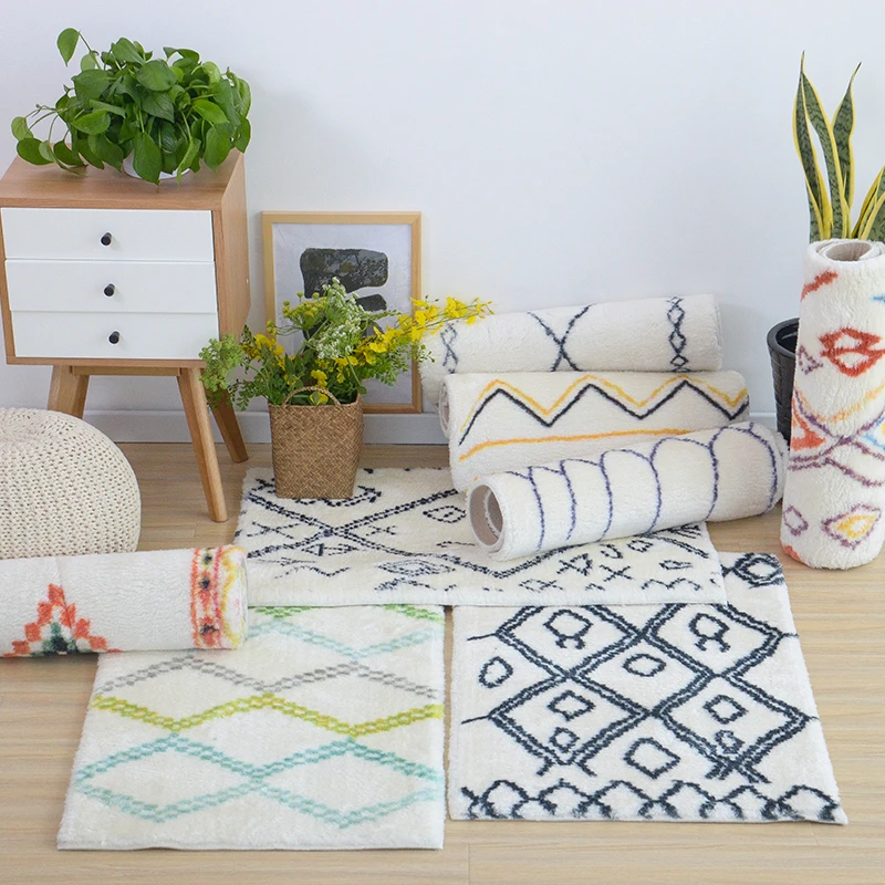 60X90 см мягкие ковры в скандинавском стиле для гостиной, дверной коврик, декорированный толще для чистки ковров, для дома, напольный коврик, нежные простые коврики