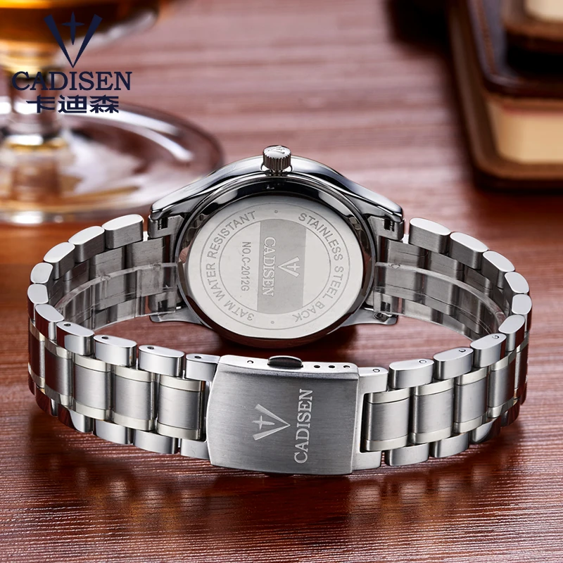 Cadisen люксовый бренд нержавеющая сталь дисплей дата водонепроницаемые мужские s кварцевые часы бизнес часы мужские часы Relogio masculino