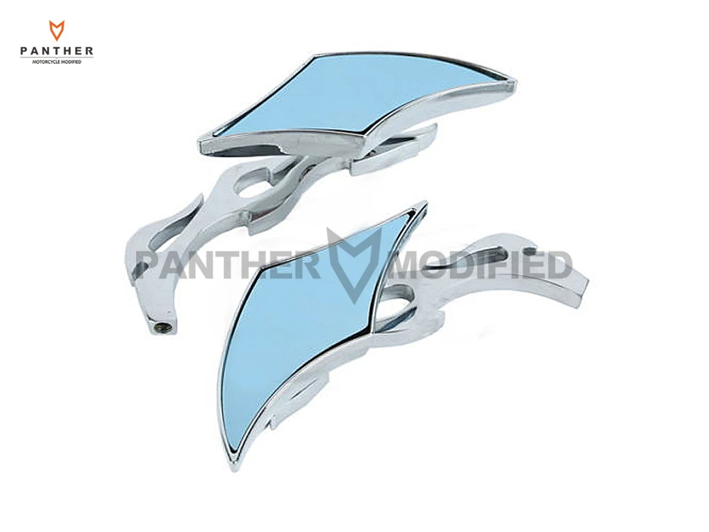 buy M8 M10 Chrome Flame Custom Motorcycle Rearview Side Mirror case for Harley Touring Street Sport Bike Cruiser Chopper