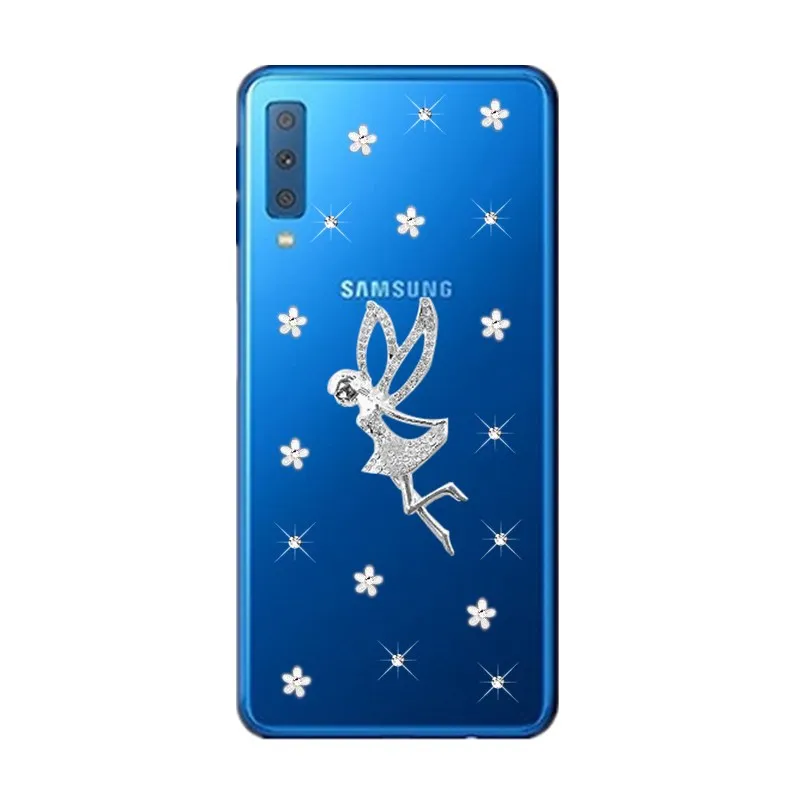 Для Samsung Galaxy A9 2018 A7 чехол бампер горный хрусталь прозрачный силиконовый для