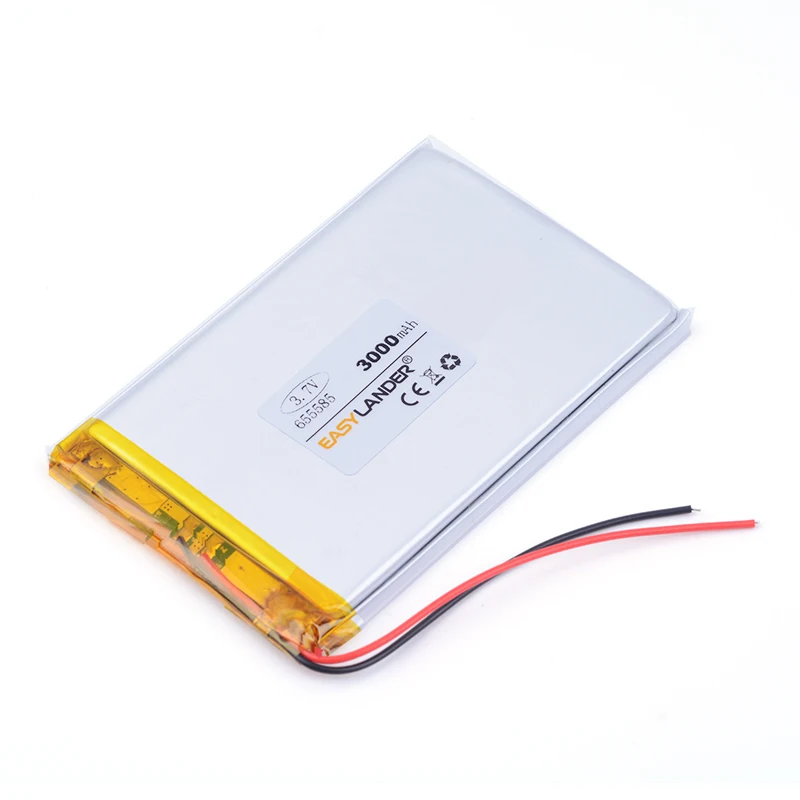 

best battery brand Size 655585 3.7V 3000mah Lithium polymer Battery with protection board For Tablet PCs PDA Digital Products