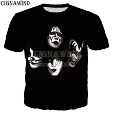 Новинка, летние топы, женские/мужские футболки, рок-группа, поцелуй, 3D принт, футболки, повседневные, harajuku стиль, футболка, уличная одежда
