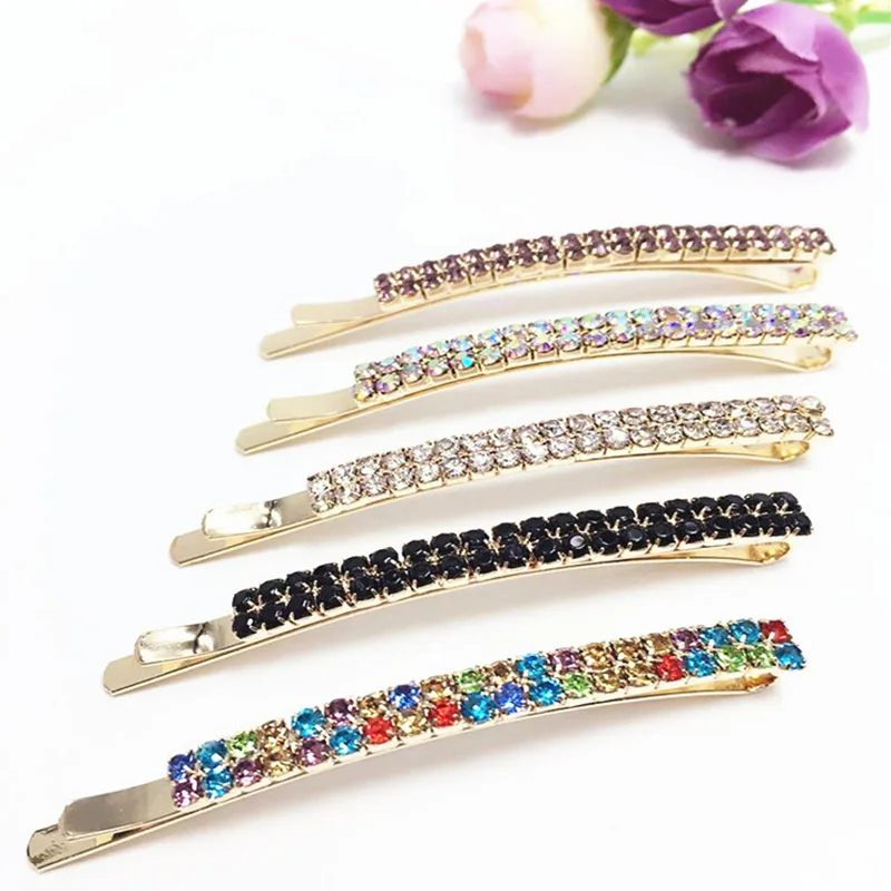 

Fashion 1PC New Arrival Women Popular Side Clip One Word Crystal Birthday Hair Accessories