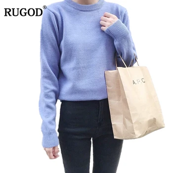 

Rugod Autumn Women Cashmere Sweaters Casual Slim Tops Blouse Sweater Outfit Jumper Pullover 2018 Winter Sweaters Pull Femme