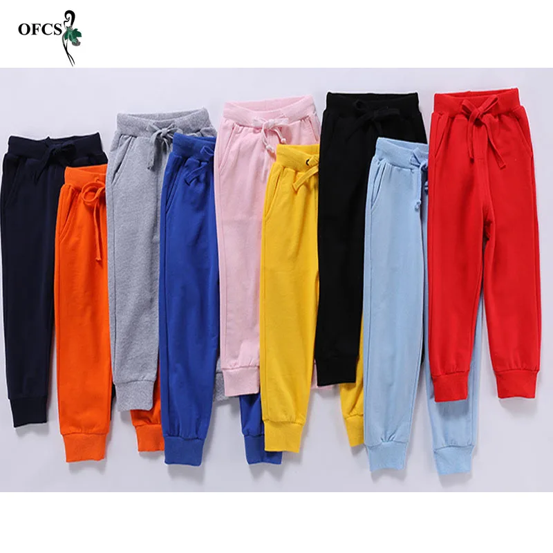  Retail New Warm Velvet Pants For 2-10 Yeas Solid Boys Girls Casual Sport Pants Jogging Enfant Garcon Kids Children Trousers 