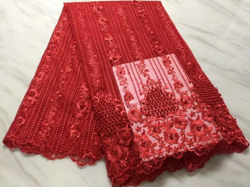 

popular beaded style high quality african net tulle lace fabric with beads beautiful french lace for party dress F16OC101