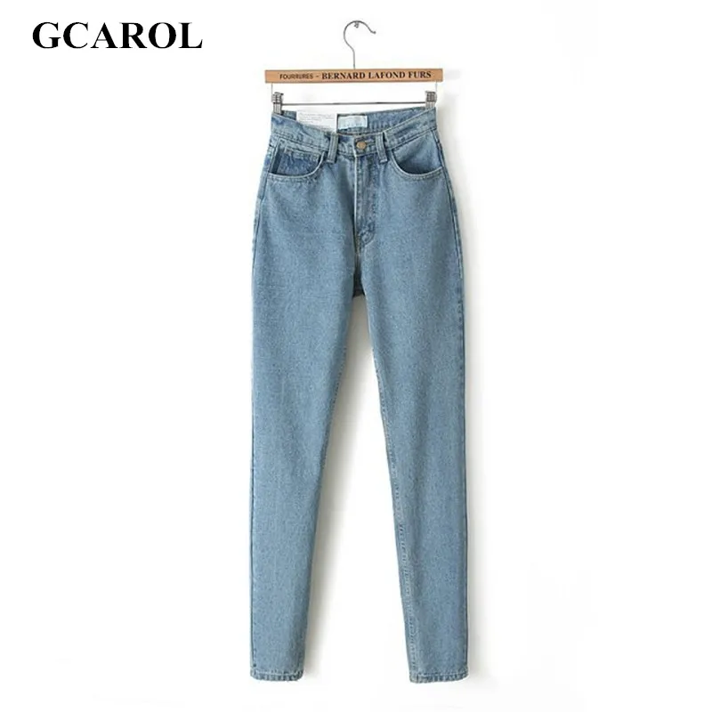 GCAROL Euro Style Classic Women High Waist Denim Jeans Vintage Slim Mom Style Pencil Jeans High Quality Denim Pants For 4 Season GCAROL Euro Style Classic Women High Waist Denim Jeans Vintage Slim Mom Style Pencil Jeans High Quality Denim Pants For 4 Season